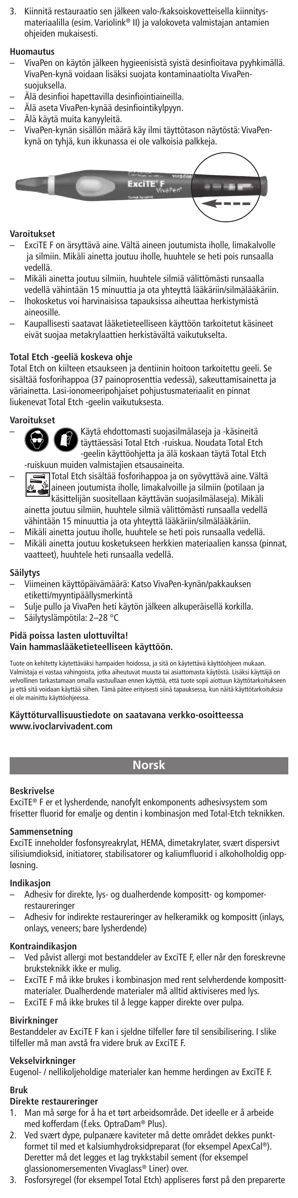 Norsk | Ivoclar Vivadent ExciTE F User Manual | Page 15 / 48