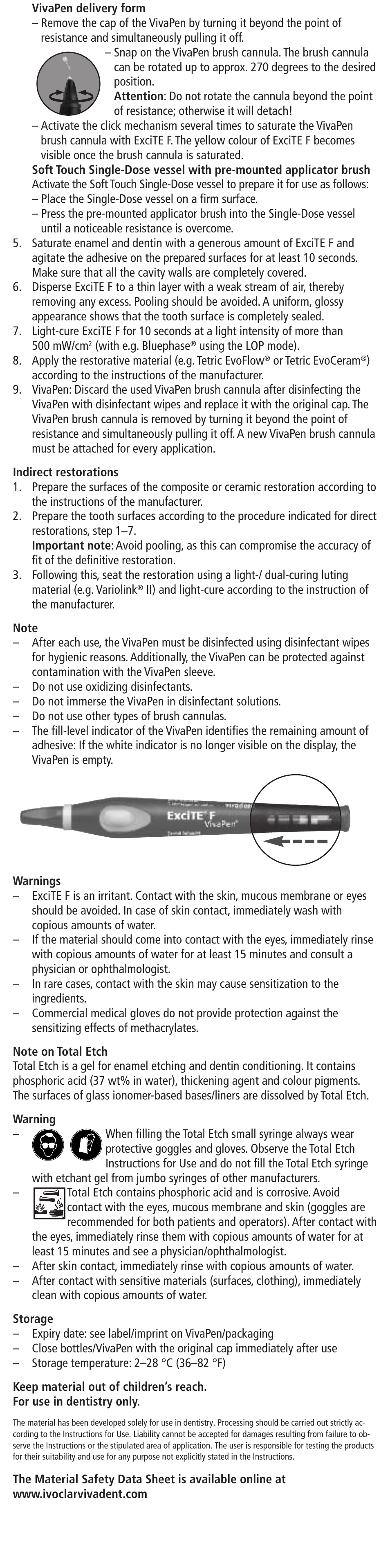 Ivoclar Vivadent ExciTE F User Manual | Page 2 / 48