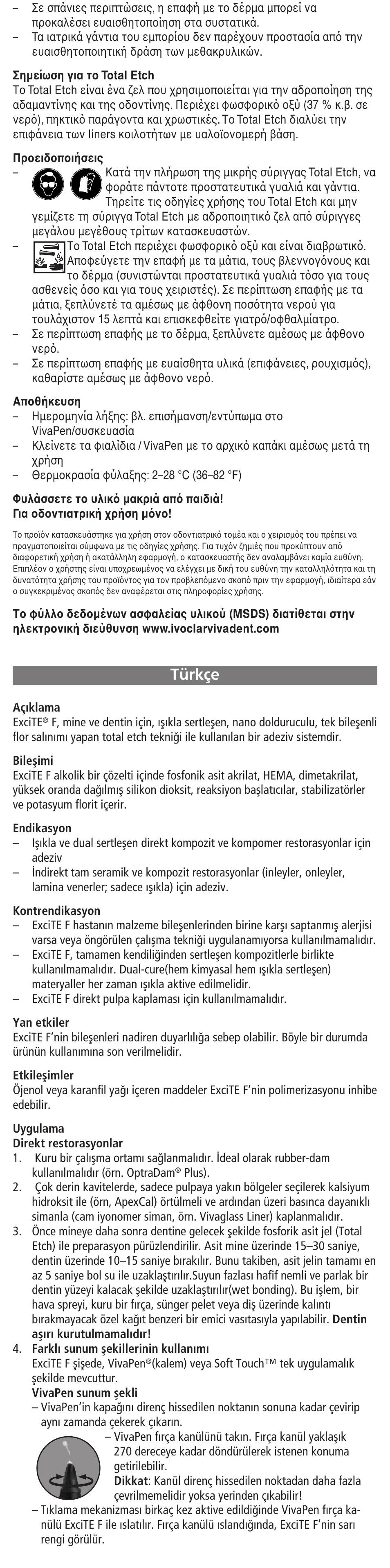 Türkçe | Ivoclar Vivadent ExciTE F User Manual | Page 20 / 48