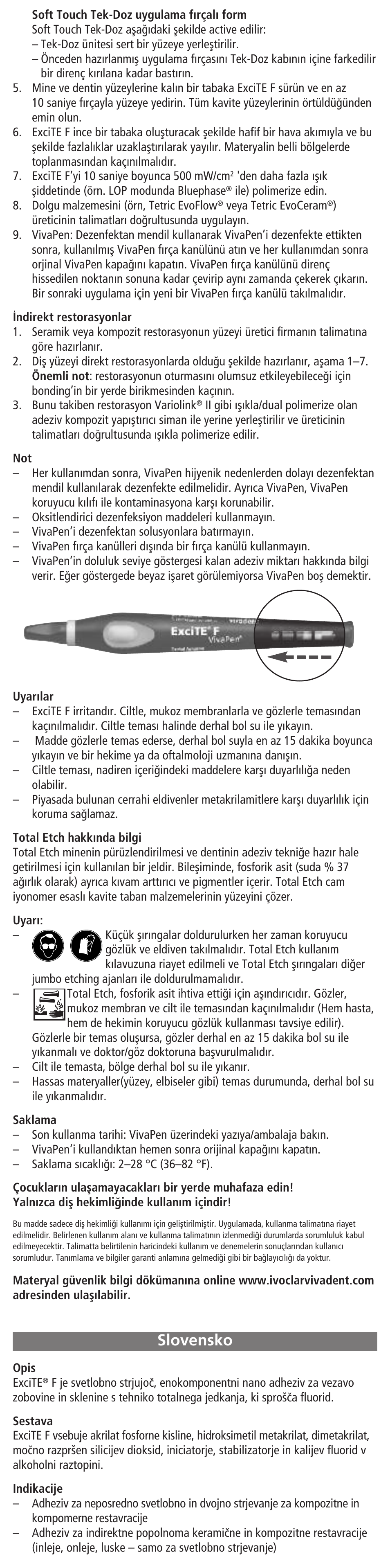 Slovensko | Ivoclar Vivadent ExciTE F User Manual | Page 21 / 48
