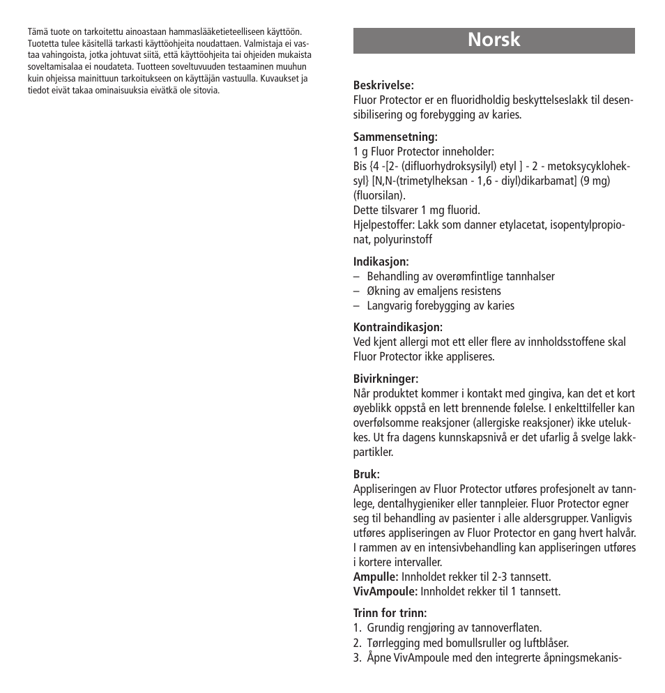 Norsk | Ivoclar Vivadent Fluor Protector User Manual | Page 14 / 43