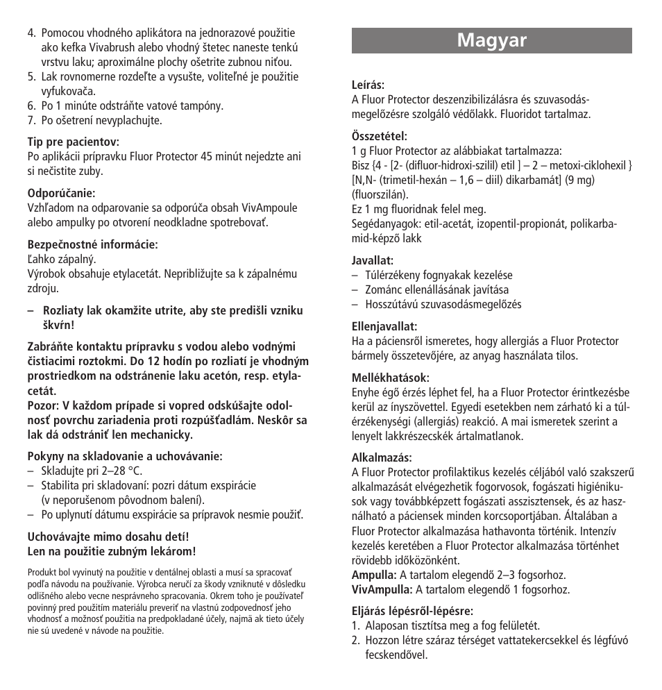Magyar | Ivoclar Vivadent Fluor Protector User Manual | Page 24 / 43
