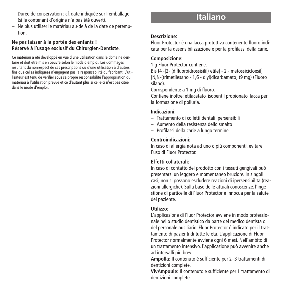 Italiano | Ivoclar Vivadent Fluor Protector User Manual | Page 6 / 43