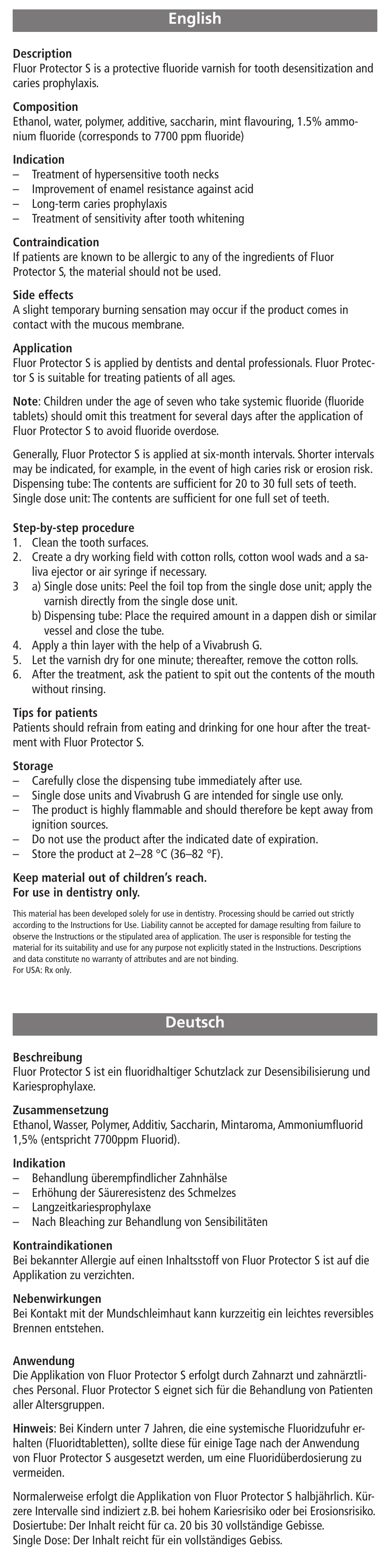 Ivoclar Vivadent Fluor Protector S User Manual | 20 pages