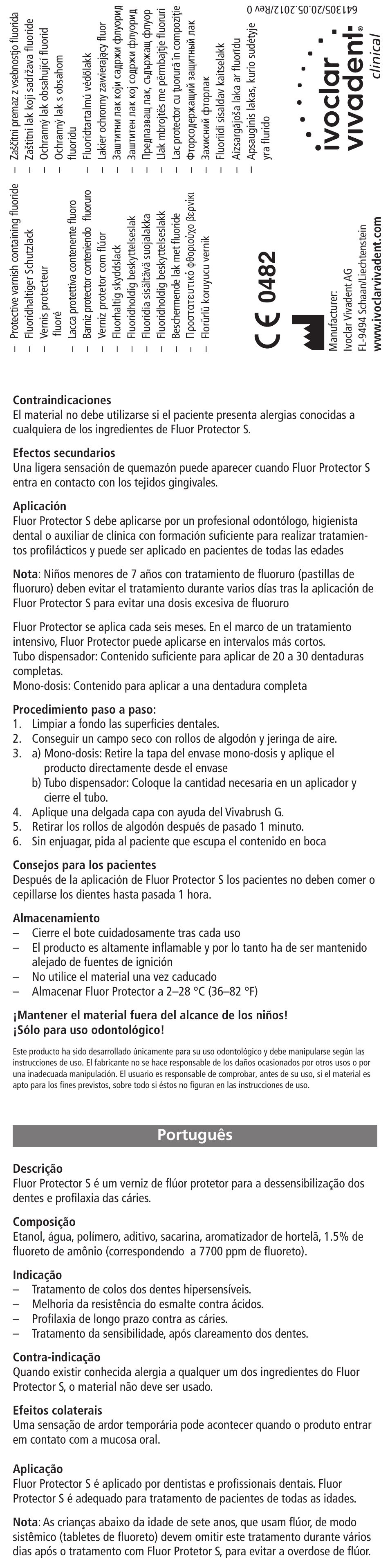 Português | Ivoclar Vivadent Fluor Protector S User Manual | Page 4 / 20