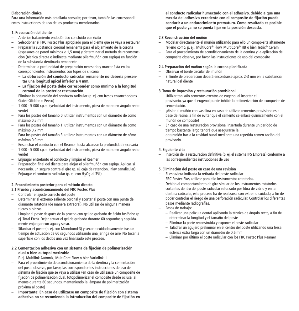 Ivoclar Vivadent FRC Postec Plus User Manual | Page 10 / 32