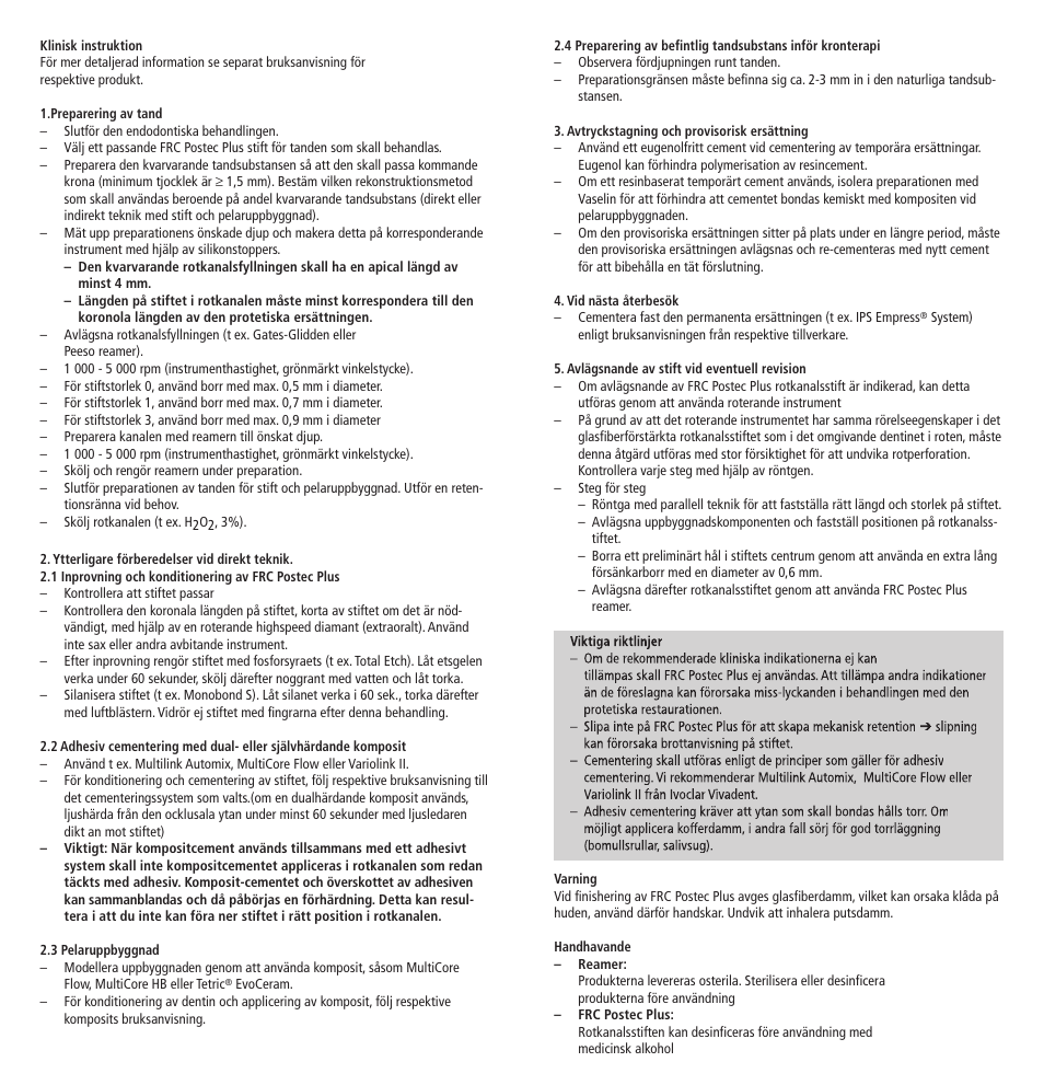 Ivoclar Vivadent FRC Postec Plus User Manual | Page 14 / 32