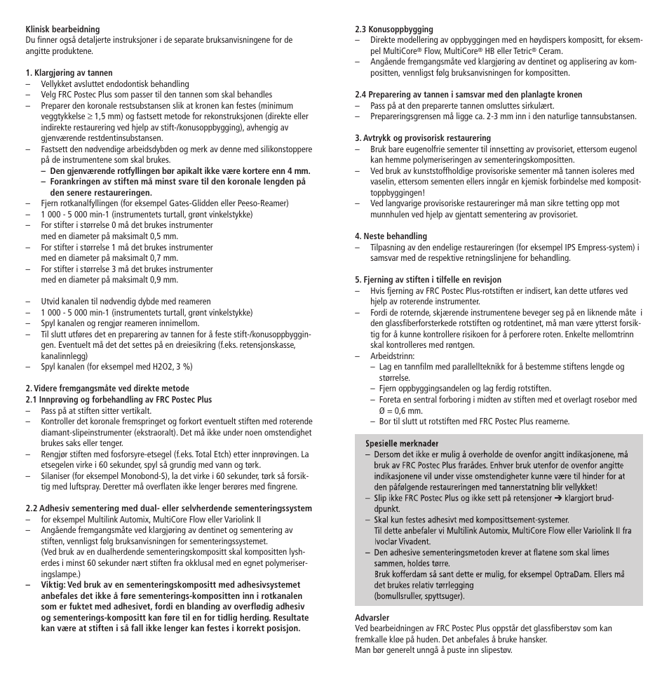 Ivoclar Vivadent FRC Postec Plus User Manual | Page 20 / 32