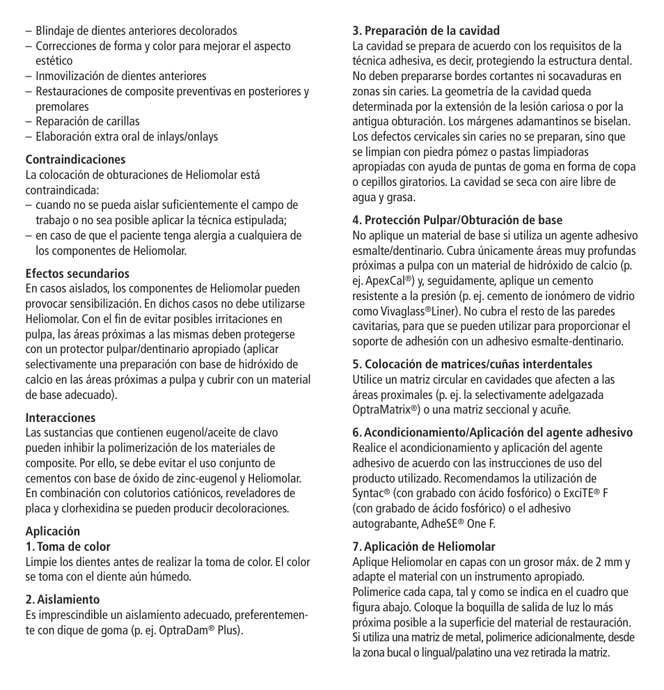 Ivoclar Vivadent Heliomolar User Manual | Page 12 / 35
