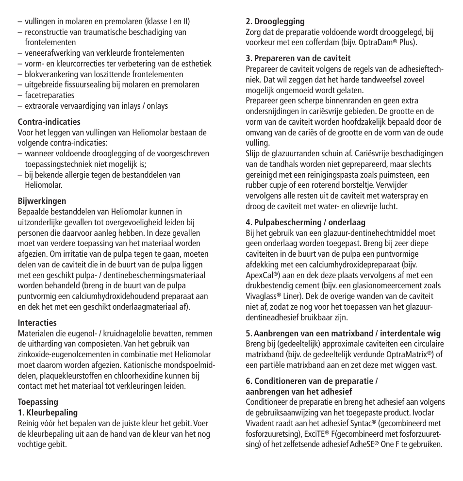 Ivoclar Vivadent Heliomolar User Manual | Page 27 / 35