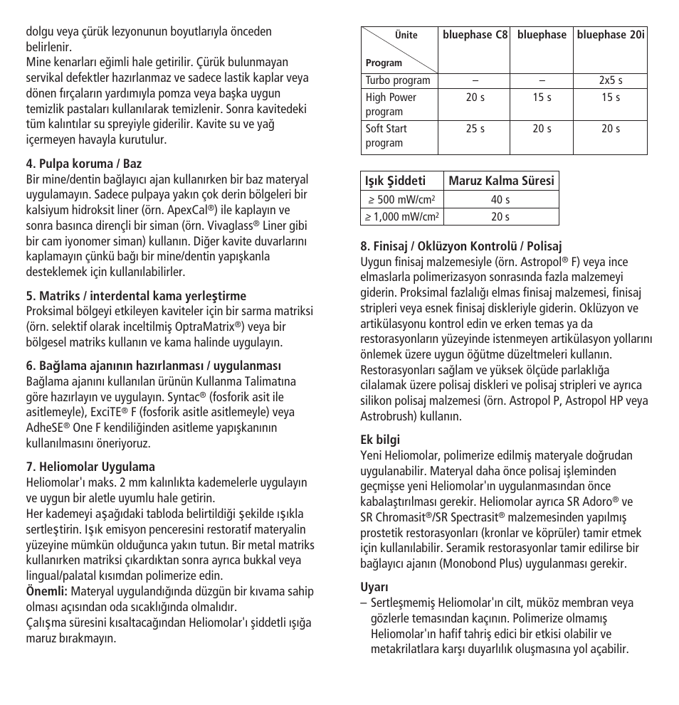 Ivoclar Vivadent Heliomolar User Manual | Page 33 / 35