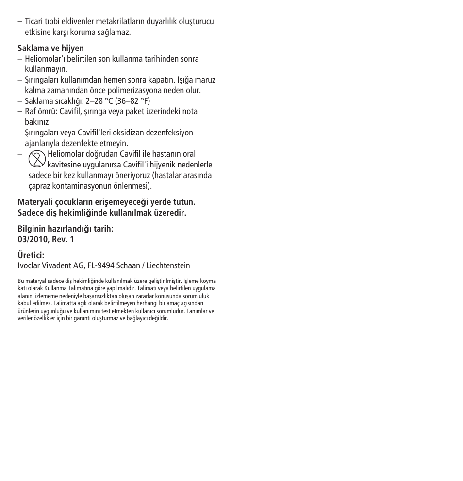 Ivoclar Vivadent Heliomolar User Manual | Page 34 / 35