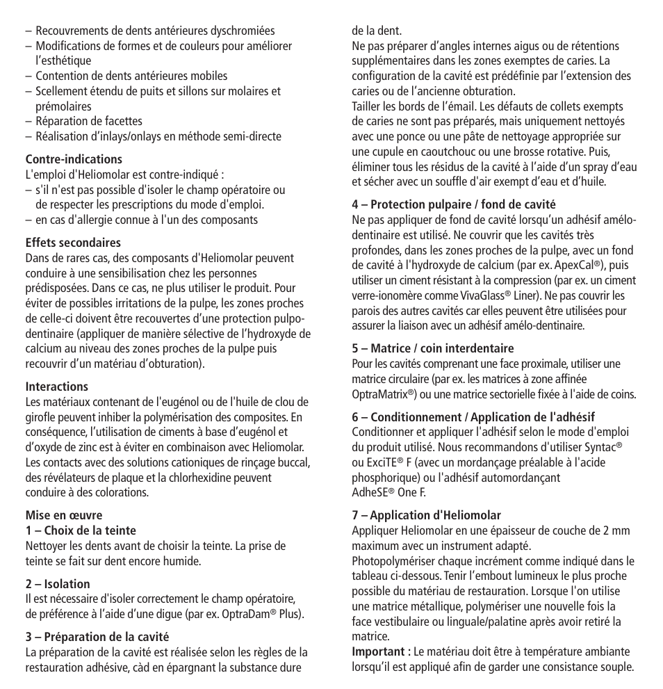 Ivoclar Vivadent Heliomolar User Manual | Page 7 / 35