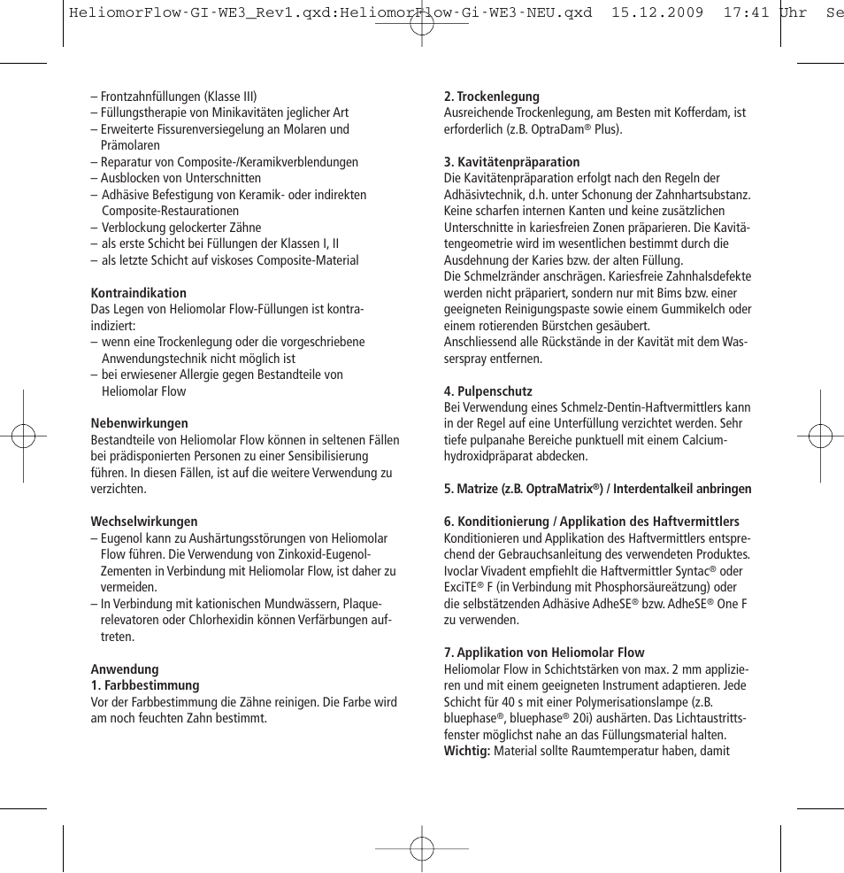 Ivoclar Vivadent Heliomolar Flow User Manual | Page 4 / 28