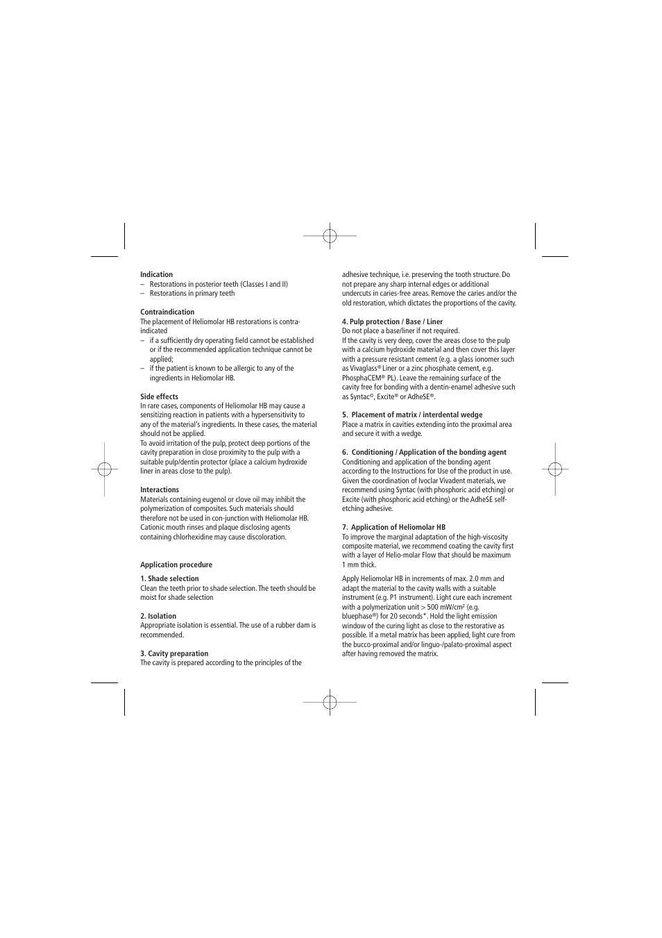 Ivoclar Vivadent Heliomolar HB User Manual | Page 2 / 32