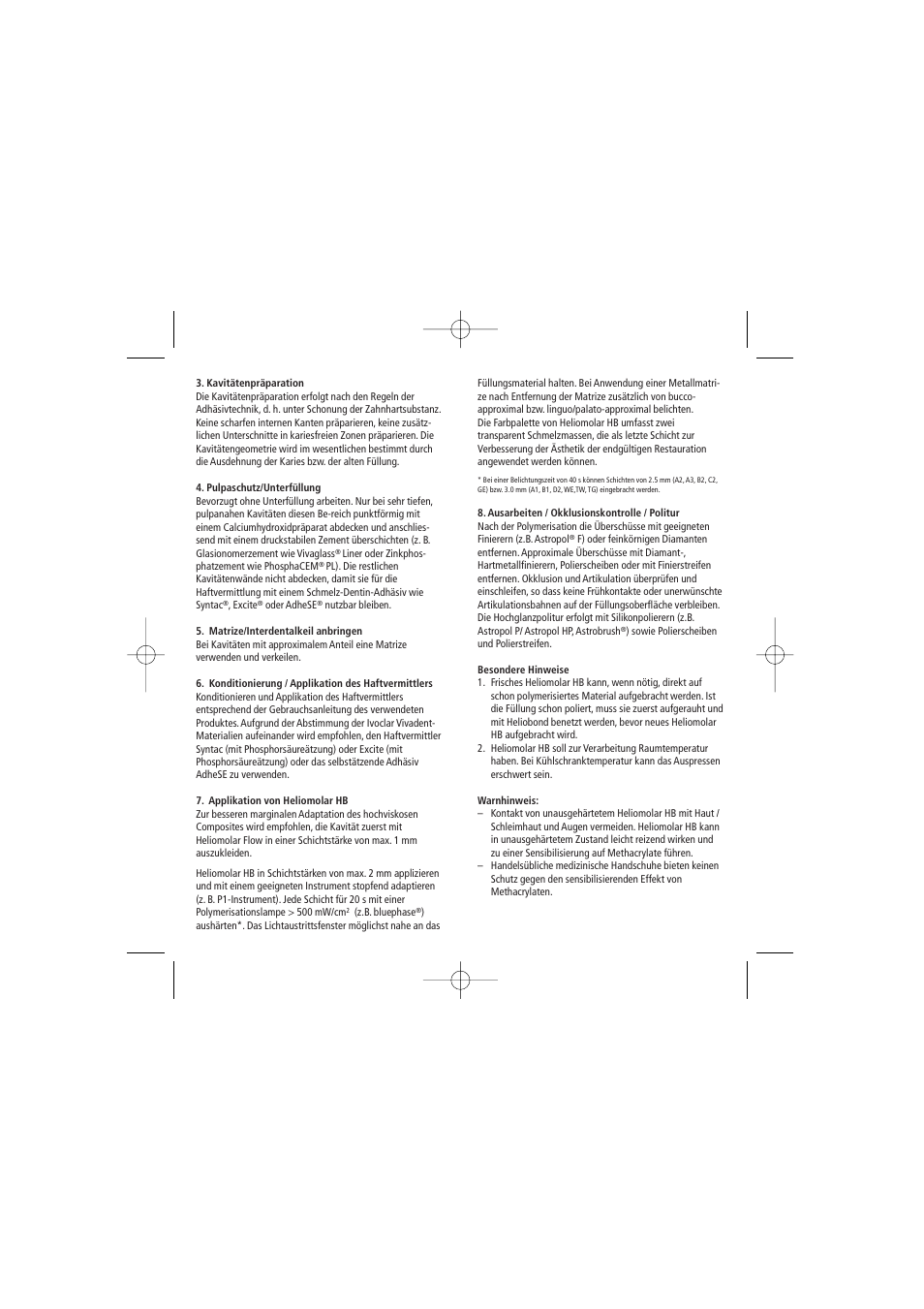 Ivoclar Vivadent Heliomolar HB User Manual | Page 5 / 32