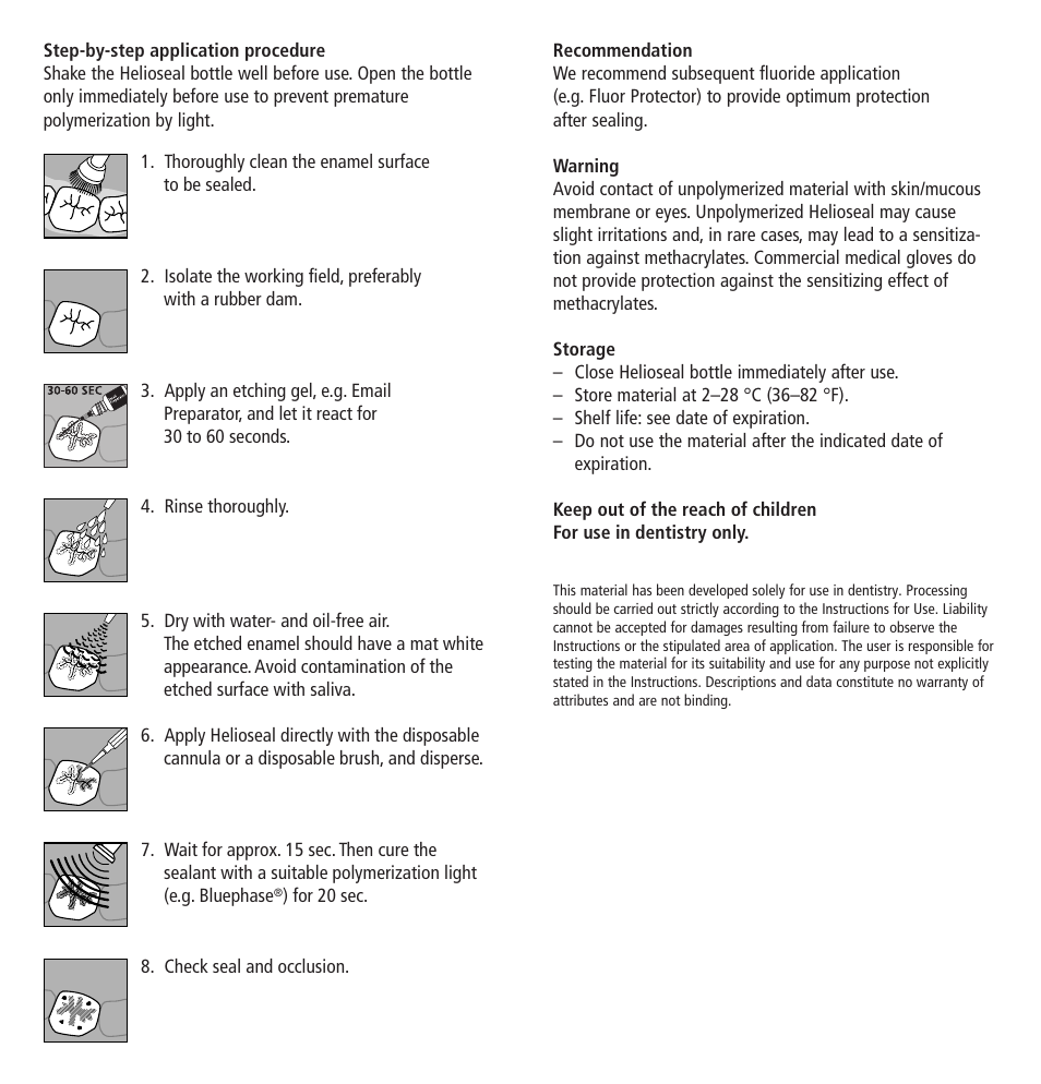 Ivoclar Vivadent Helioseal User Manual | Page 2 / 24