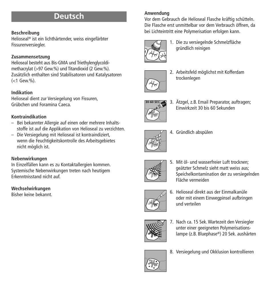 Deutsch | Ivoclar Vivadent Helioseal User Manual | Page 3 / 24