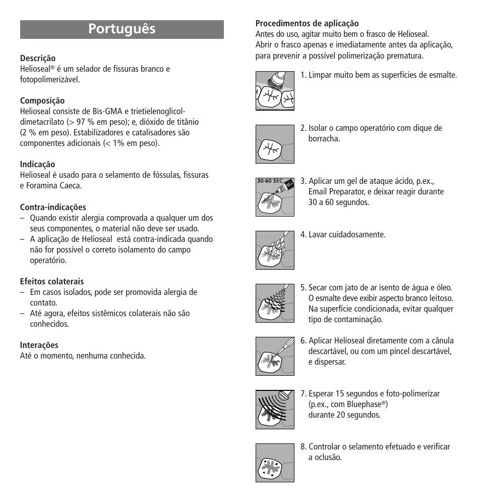 Português | Ivoclar Vivadent Helioseal User Manual | Page 9 / 24