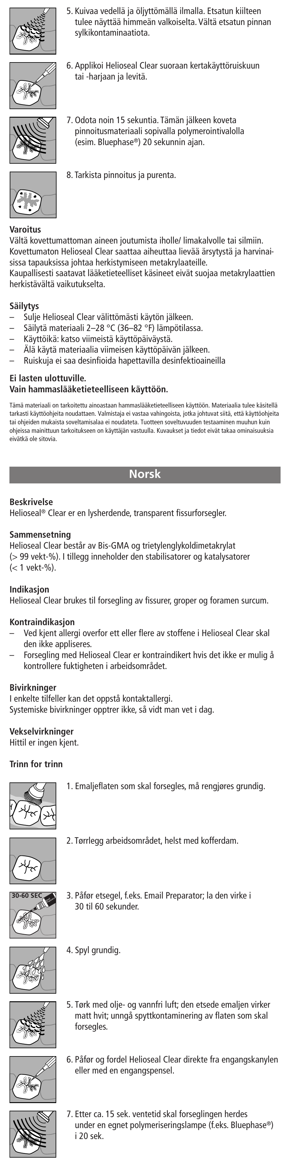 Norsk | Ivoclar Vivadent Helioseal Clear User Manual | Page 9 / 17