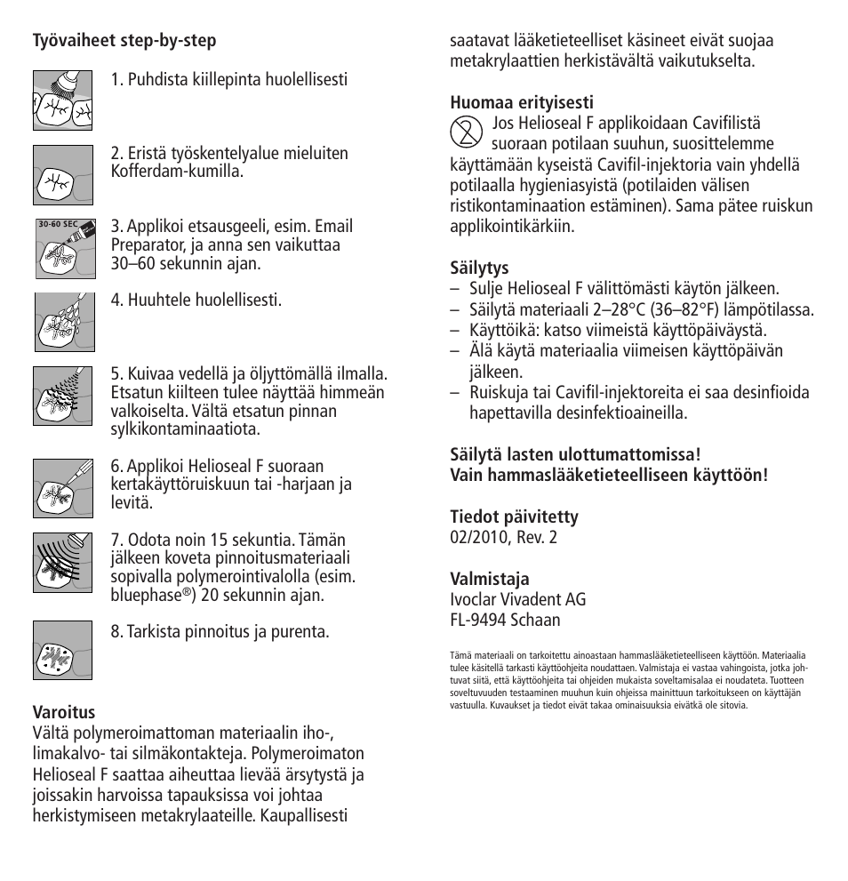 Ivoclar Vivadent Helioseal F User Manual | Page 14 / 25