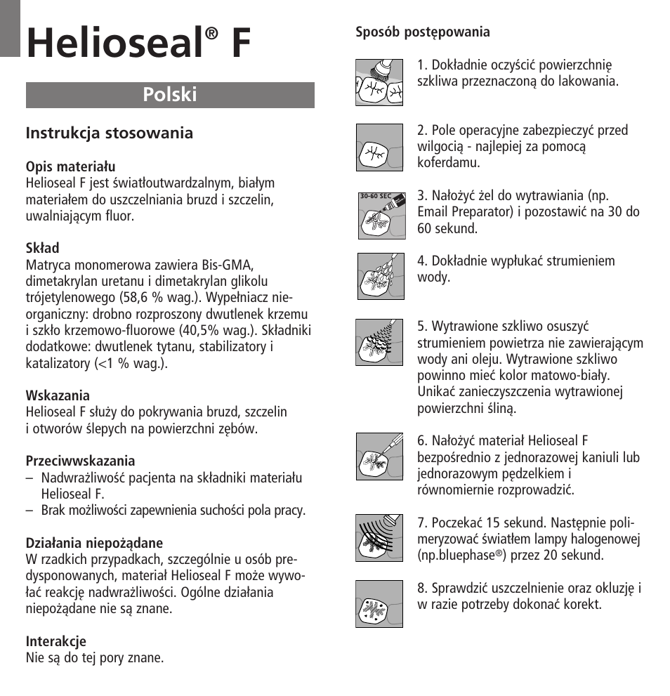 Polski, Helioseal | Ivoclar Vivadent Helioseal F User Manual | Page 23 / 25