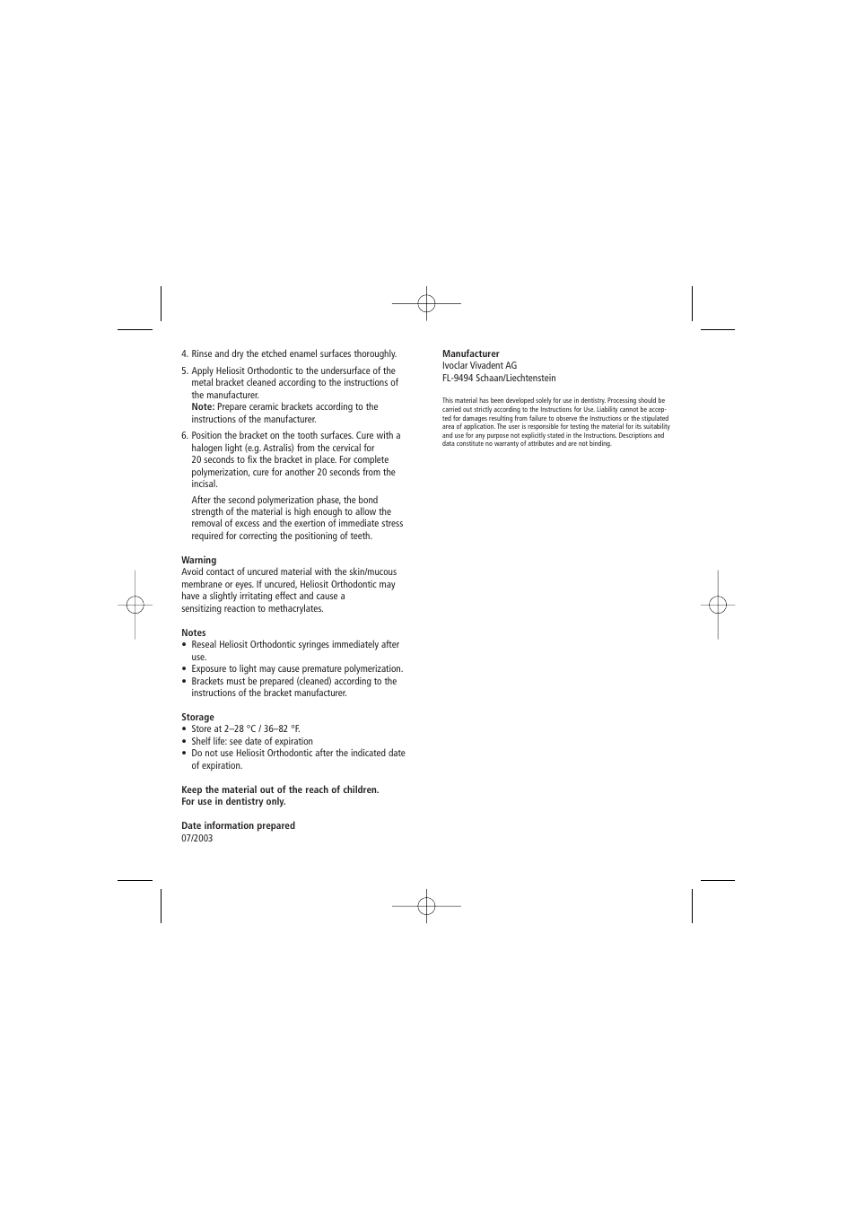 Ivoclar Vivadent Heliosit Orthodontic User Manual | Page 2 / 20