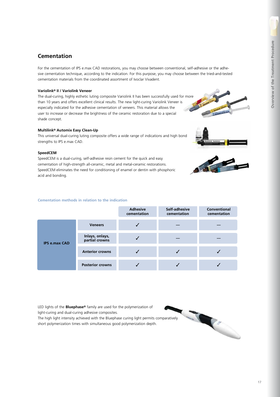 Cementation | Ivoclar Vivadent IPS e.max CAD Chairside User Manual | Page 17 / 52