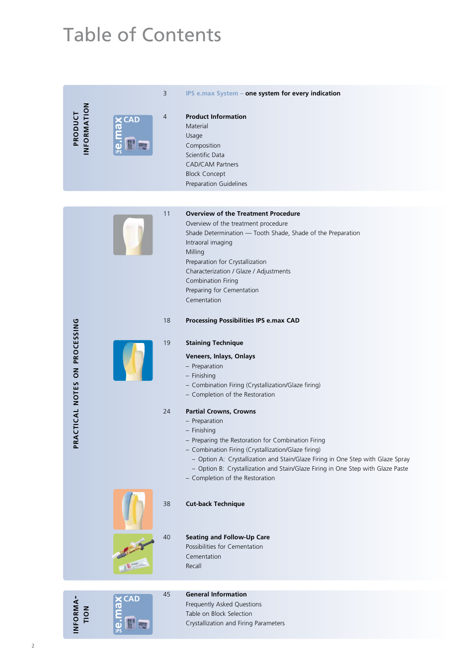 Ivoclar Vivadent IPS e.max CAD Chairside User Manual | Page 2 / 52