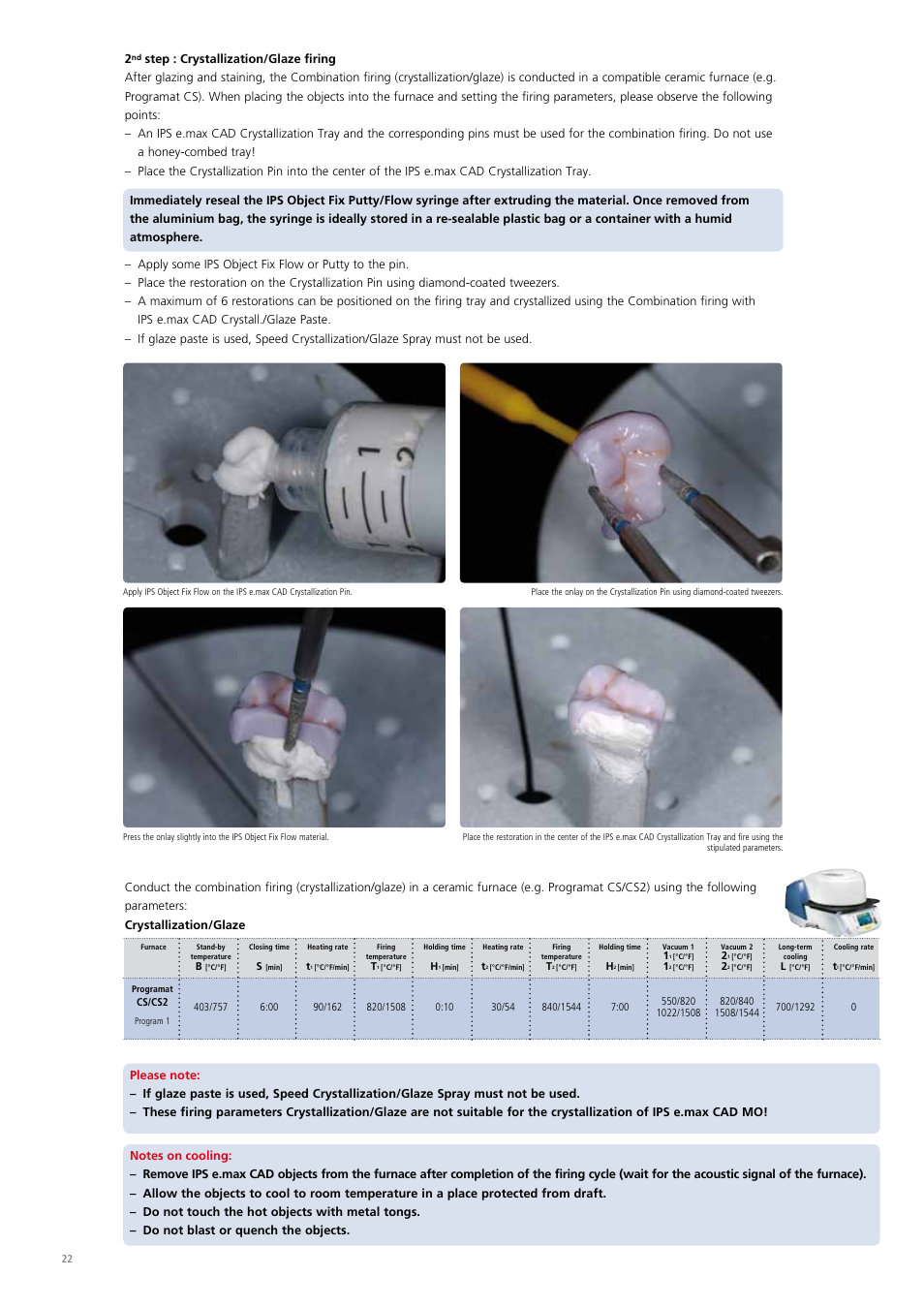 Ivoclar Vivadent IPS e.max CAD Chairside User Manual | Page 22 / 52