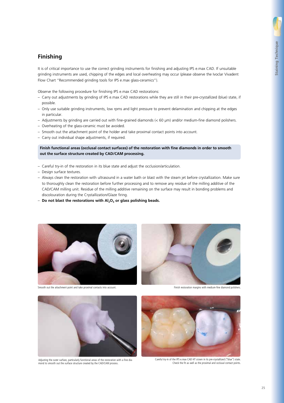 Finishing | Ivoclar Vivadent IPS e.max CAD Chairside User Manual | Page 25 / 52