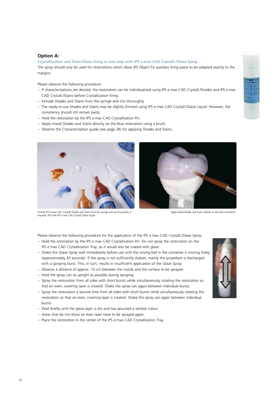Option a | Ivoclar Vivadent IPS e.max CAD Chairside User Manual | Page 30 / 52