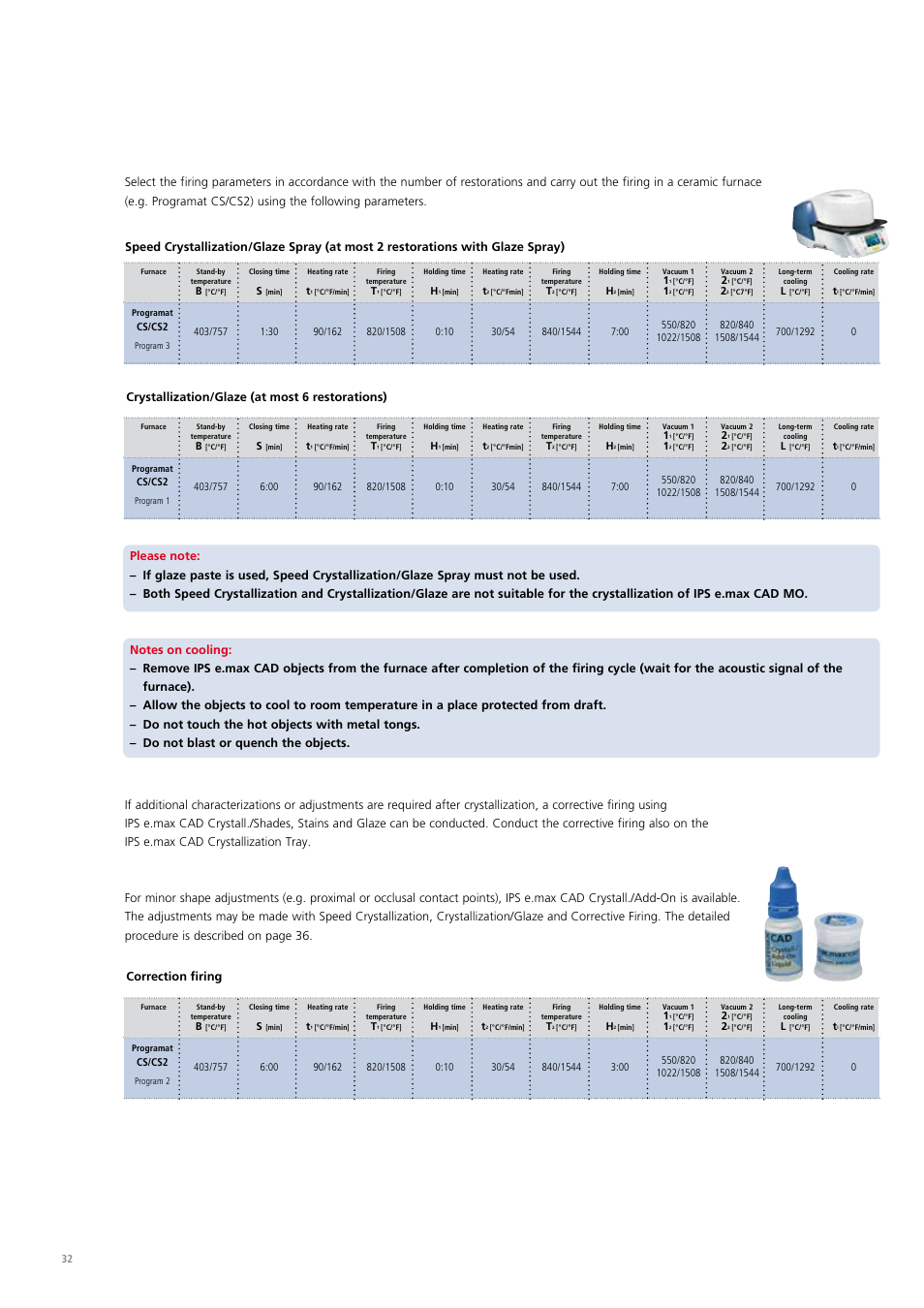 Ivoclar Vivadent IPS e.max CAD Chairside User Manual | Page 32 / 52