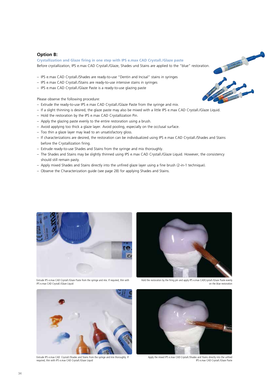Option b | Ivoclar Vivadent IPS e.max CAD Chairside User Manual | Page 34 / 52
