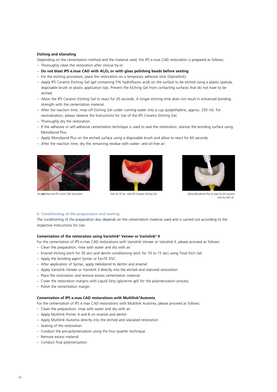 Ivoclar Vivadent IPS e.max CAD Chairside User Manual | Page 42 / 52