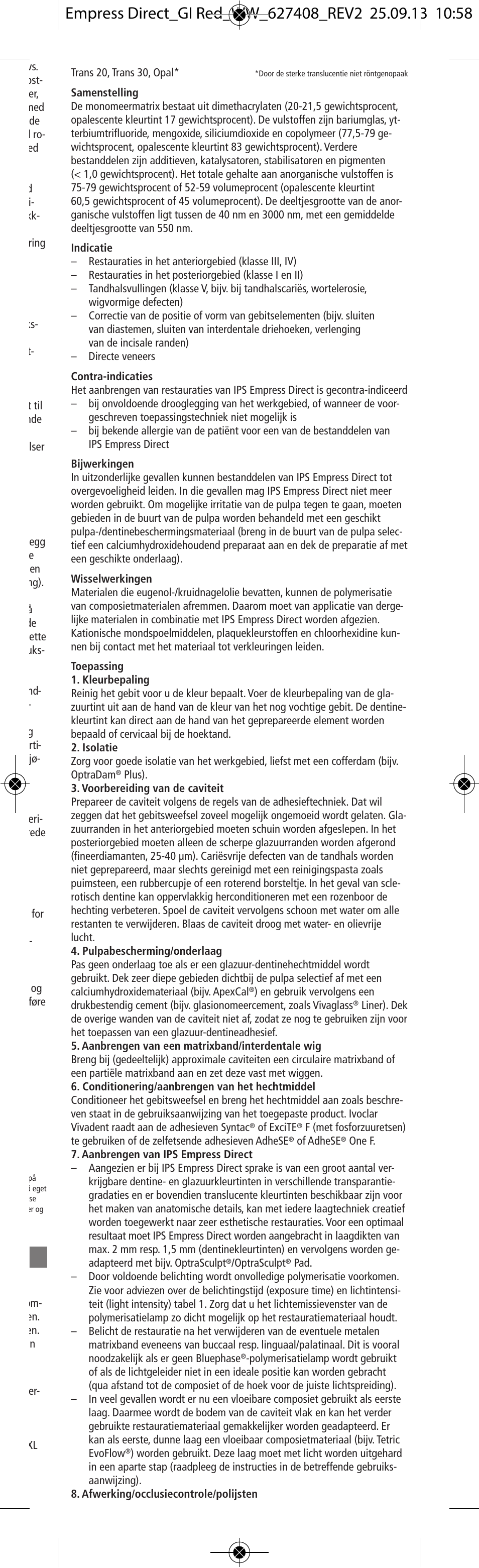 Nederlands | Ivoclar Vivadent IPS Empress Direct User Manual | Page 17 / 48