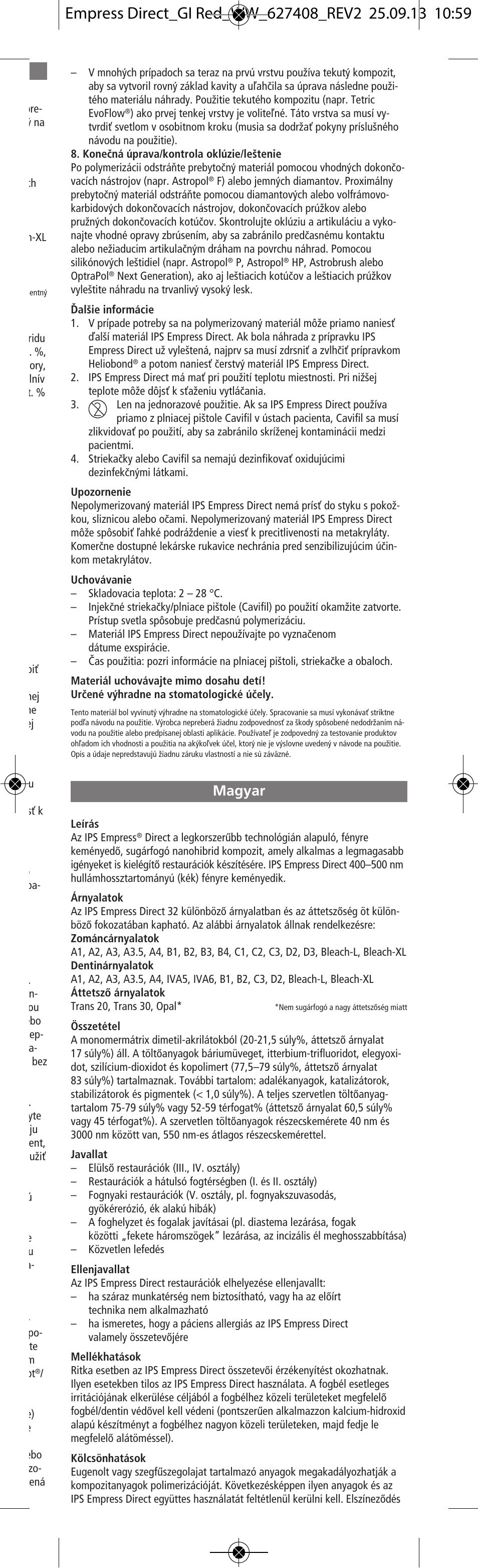 Magyar | Ivoclar Vivadent IPS Empress Direct User Manual | Page 27 / 48