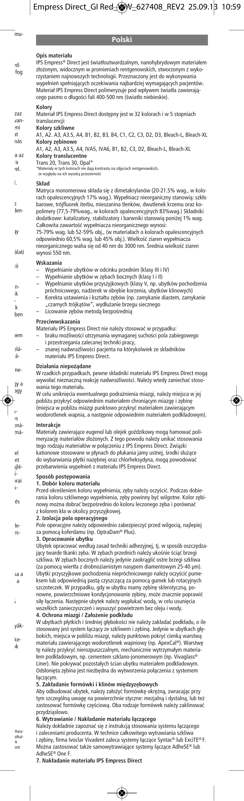 Polski | Ivoclar Vivadent IPS Empress Direct User Manual | Page 29 / 48