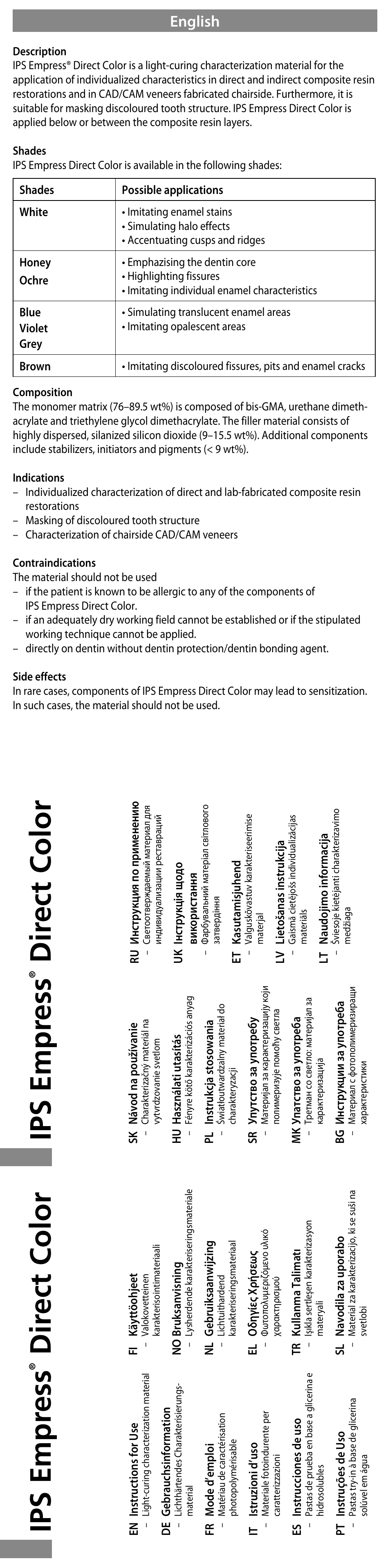 Ivoclar Vivadent IPS Empress Direct Color User Manual | 48 pages