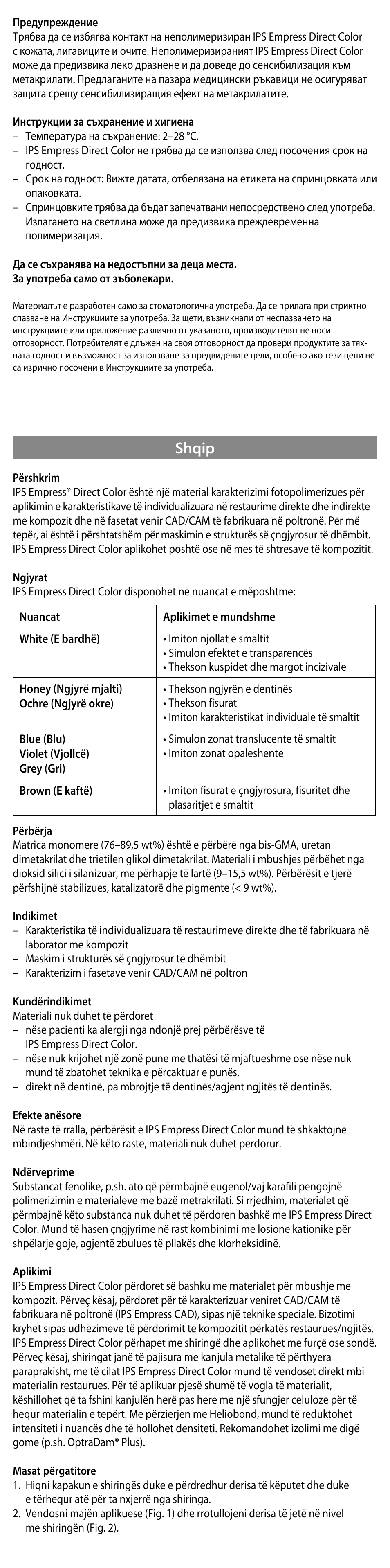 Shqip | Ivoclar Vivadent IPS Empress Direct Color User Manual | Page 36 / 48
