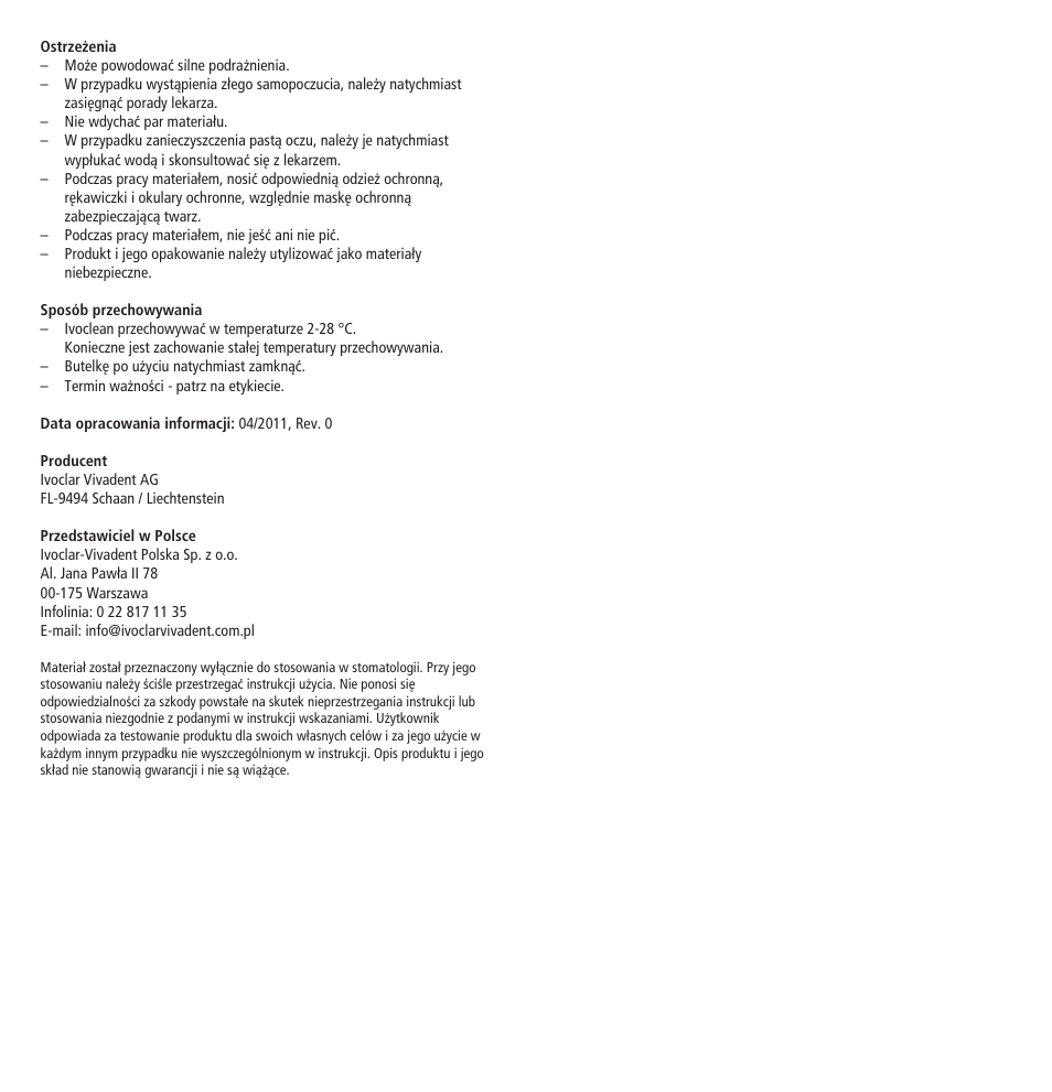 Ivoclar Vivadent Ivoclean User Manual | Page 16 / 17