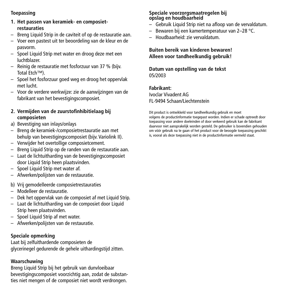 Ivoclar Vivadent Liquid Strip User Manual | Page 17 / 20