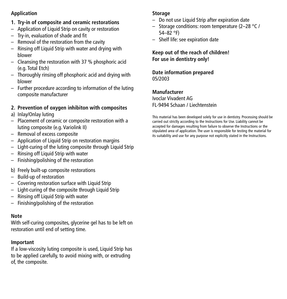 Ivoclar Vivadent Liquid Strip User Manual | Page 2 / 20