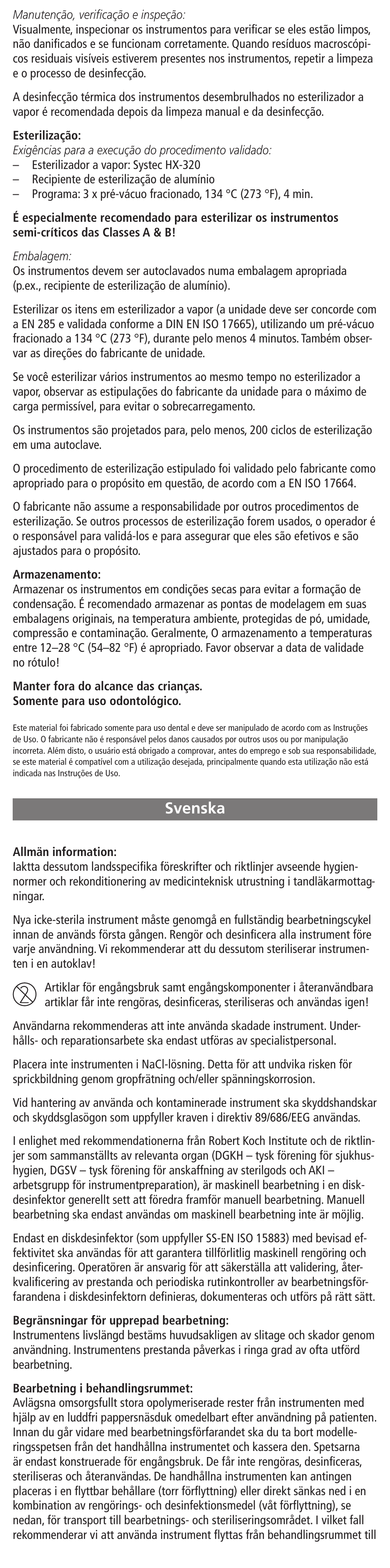 Svenska | Ivoclar Vivadent Manufacturer User Manual | Page 12 / 29