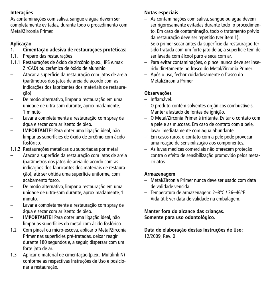 Ivoclar Vivadent Metal-Zirconia Primer User Manual | Page 7 / 12