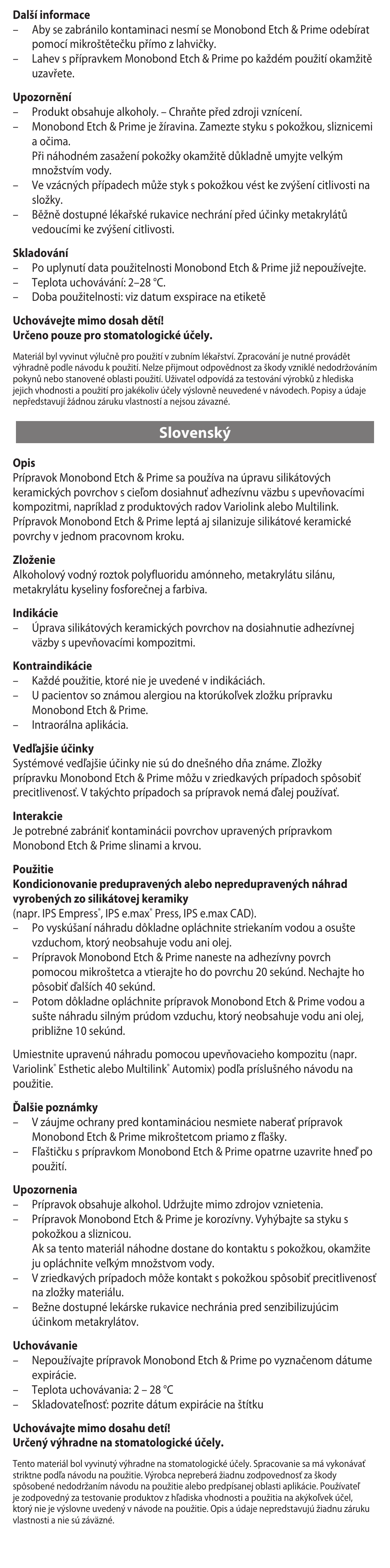 Slovenský | Ivoclar Vivadent Monobond Etch & Prime User Manual | Page 13 / 24