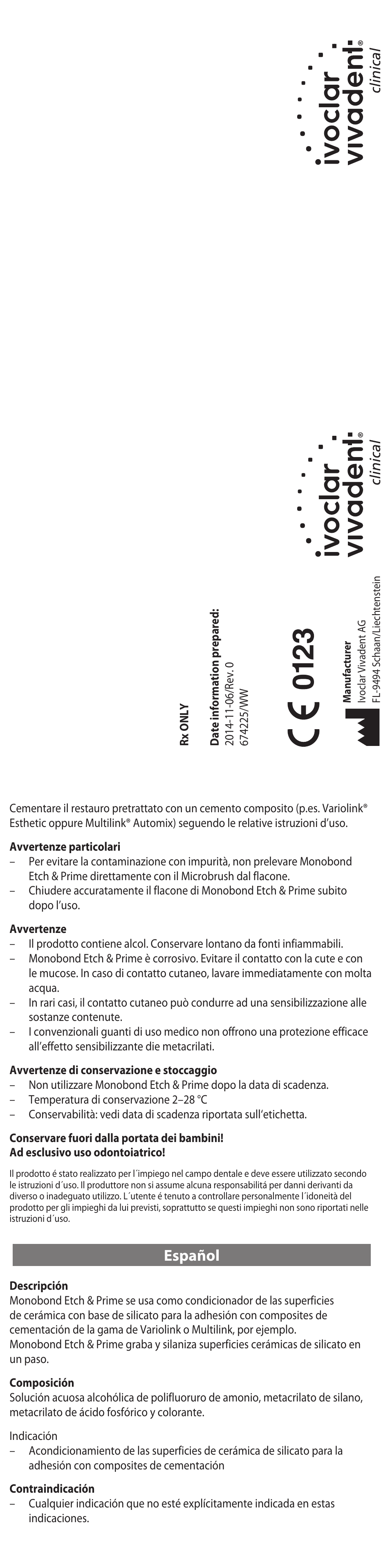 Español | Ivoclar Vivadent Monobond Etch & Prime User Manual | Page 4 / 24