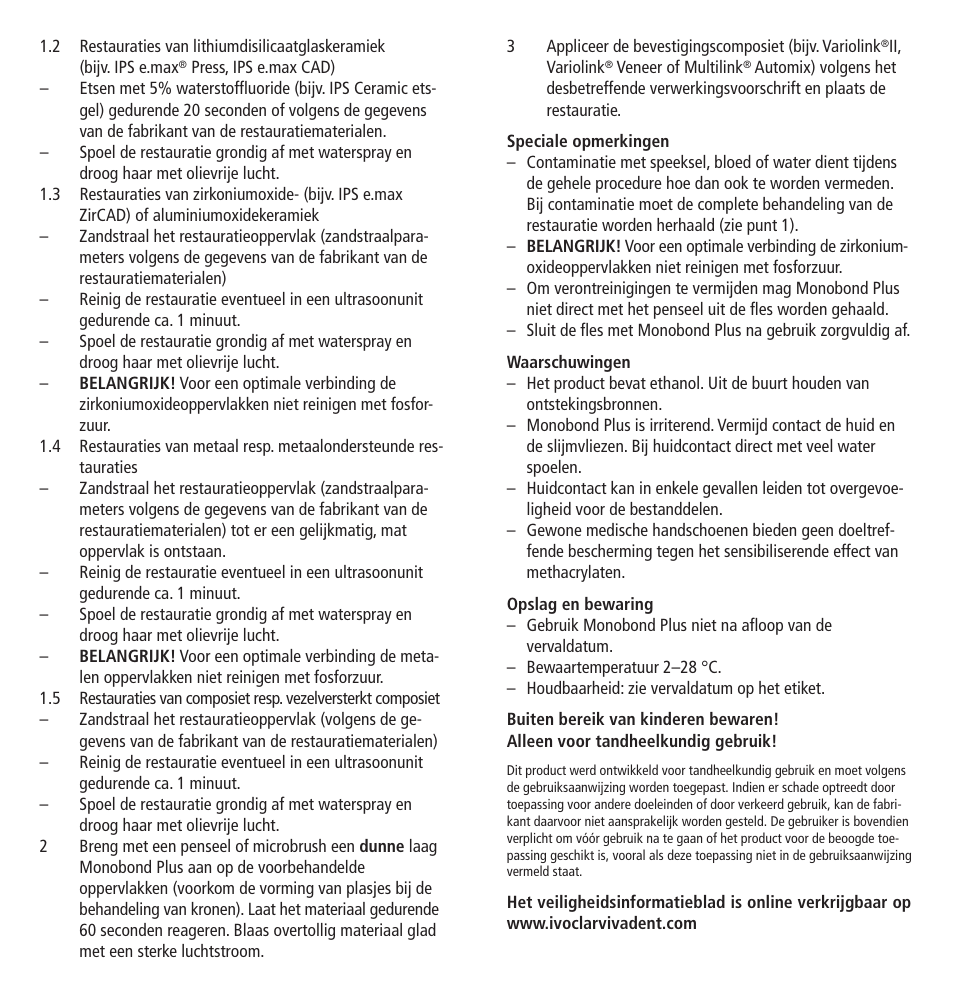 Ivoclar Vivadent Monobond Plus User Manual | Page 18 / 27