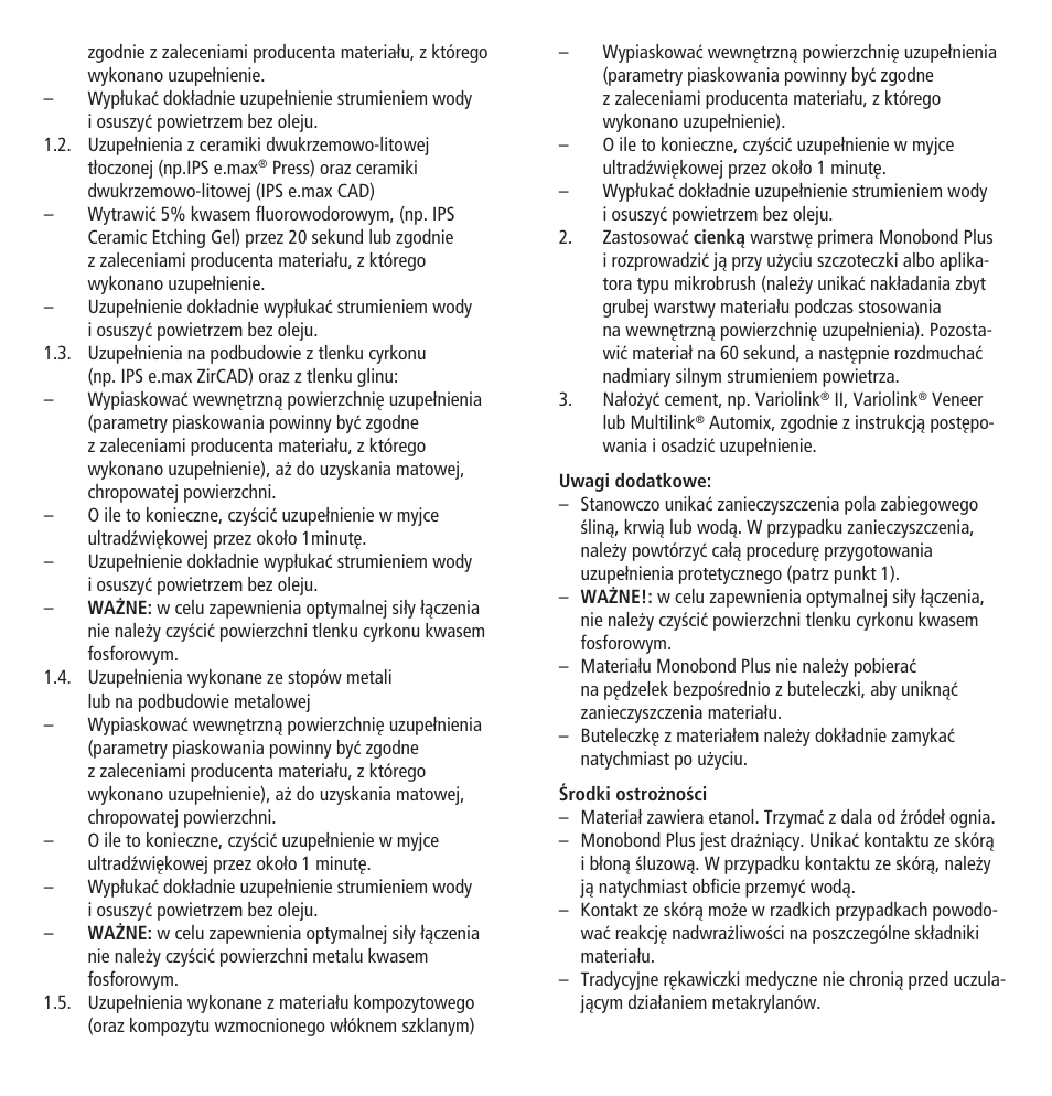 Ivoclar Vivadent Monobond Plus User Manual | Page 25 / 27