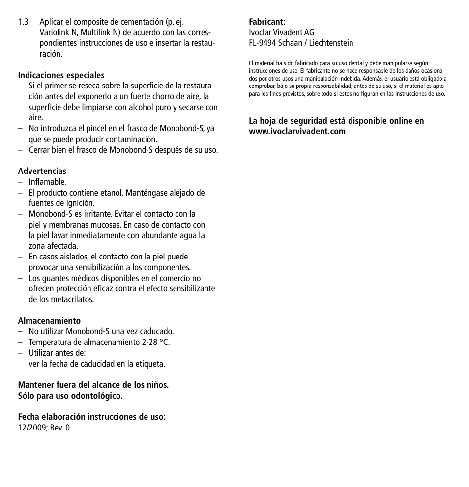 Ivoclar Vivadent Monobond-S User Manual | Page 6 / 13